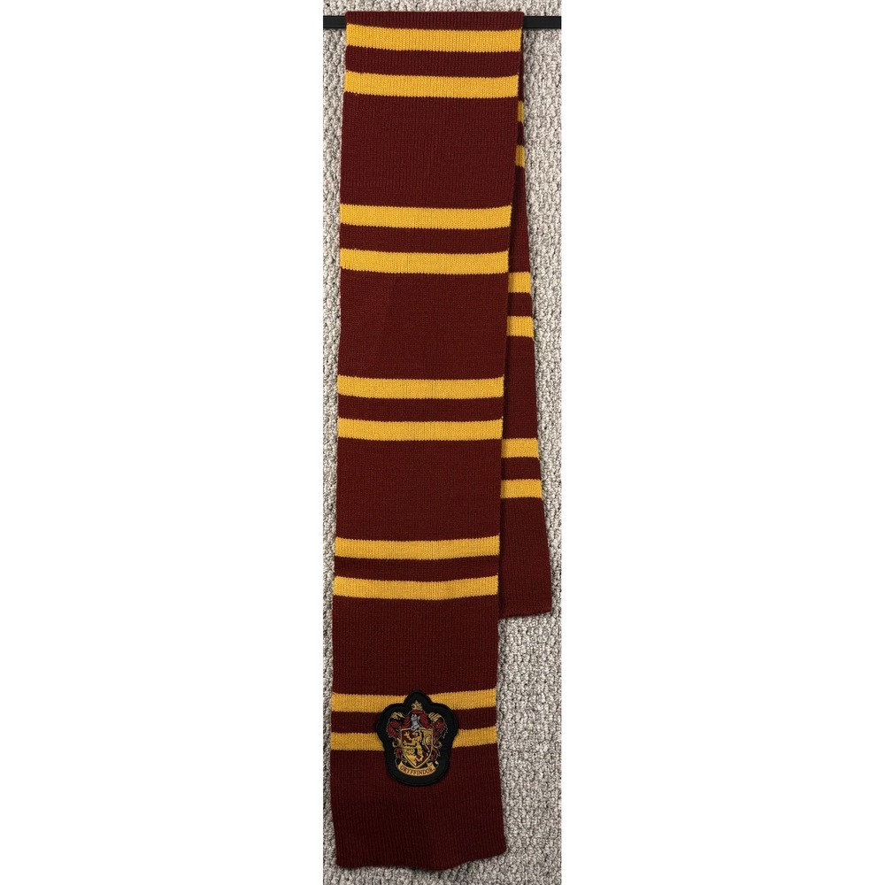 Harry Potter Gryffindor Scarf One Size Burgundy Gold Striped Knit Cosplay Adult